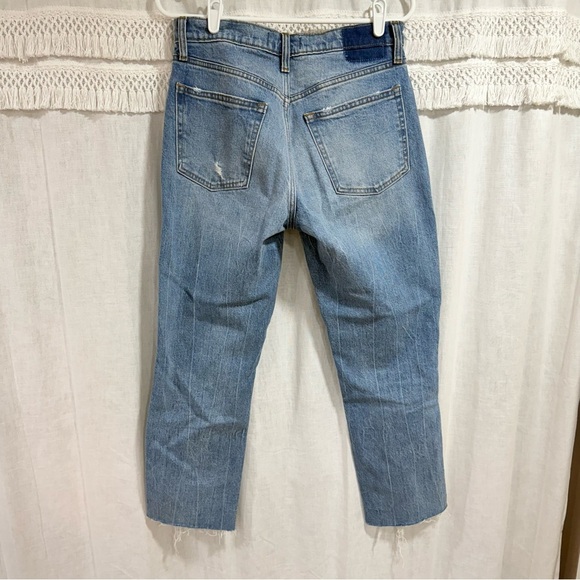 Abercrombie & Fitch The Boyfriend Mid Rise Jeans Denim Medium Distressed Wash - Picture 6 of 10